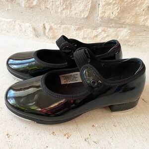 Bloch Black Patent Leather Tap Shoes Techno Tap 65K Kids Size 10M Child